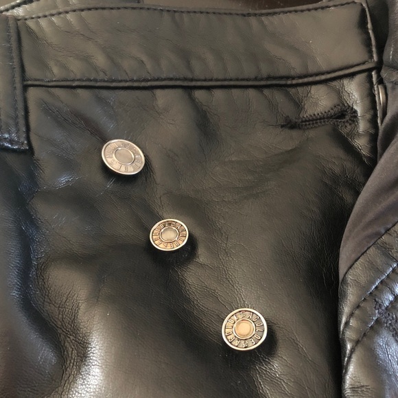 Agolde Leather Blend Criss Cross Straight Women's Black Pants size 27 - Picture 7 of 9